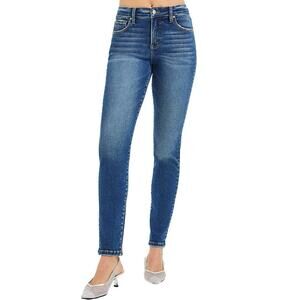 RISEN Jeans Womens High Rise Dark Wash Tummy Control Skinny Jeans Stretch 13/31